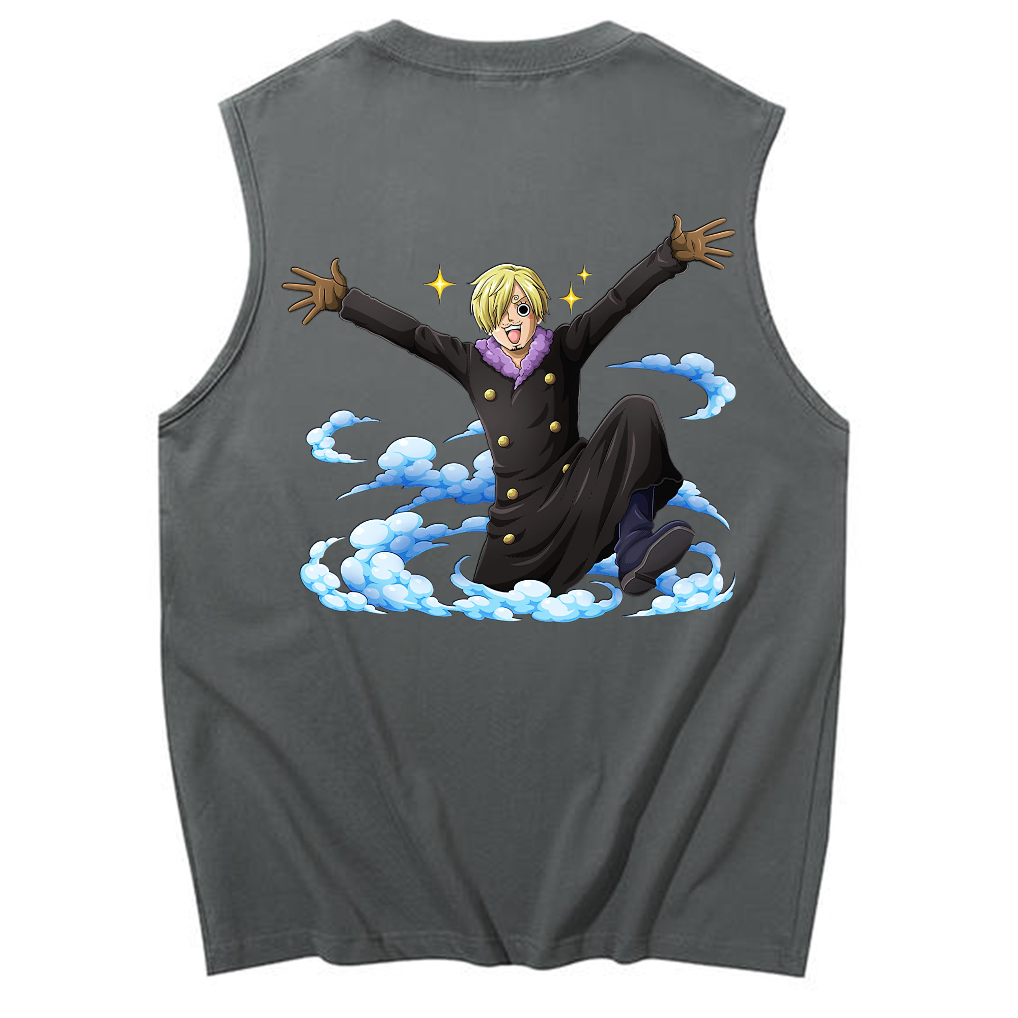 （画像用） ワンピース サンジ ONE PIECE Sanji コットン100％タンクトップ（背面プリント）